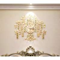 hot 2019 decorations modern living room household  Chinese fortune three large size quartz wall clock wall decoration