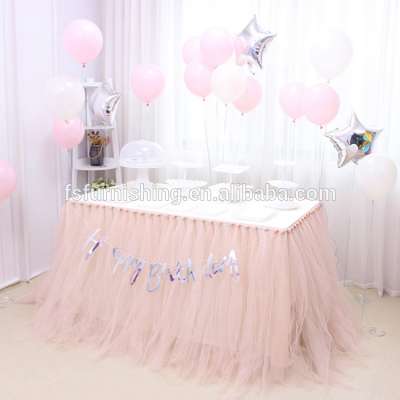 Hot sell party and event supplies tulle tutu  customized colorful  table skirt cheap price  China Factory  for wedding