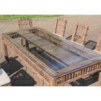 Traditional style outdoor dining table sets with rattan chair