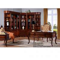 S8806 Master room office set furniture Big European corner bookcase American study room furniture s olid wood bookcase