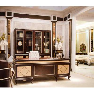 YB70 antique style factory office furniture I shape executive wooden desk for european import